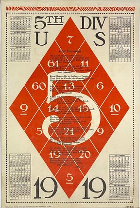 Cat.No: 277687 Red Diamond [poem on a broadside calendar for 1919 from the 5th Division]....
