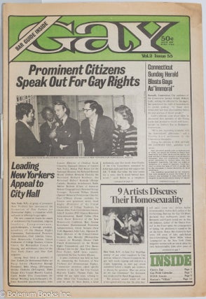 Cat.No: 277765 Gay: vol. 2, #55, July 19, 1971: Prominent Citizens Speak Out for Gay...