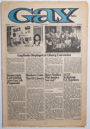 Cat.No: 277778 Gay: vol. 3, #82, August 7, 1972; Gay Books Displayed at Library...