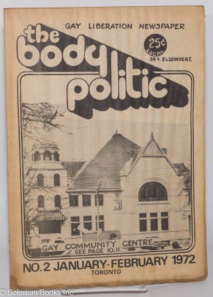 Cat.No: 278148 The Body Politic: gay liberation newspaper; #2, Jan.-Feb., 1972. Jerry...