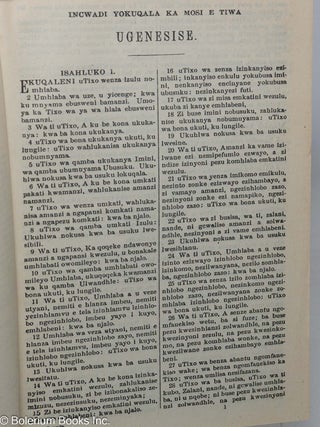 Ibaible Eli Ingcwele. Eli Netestamente Elidala, Nelitya, Ku Lotywa Ngokwesizulu. / The Holy Bible, Containing the Old and New Testaments, Translated Out of the Original Tongues, into the Zulu Language.