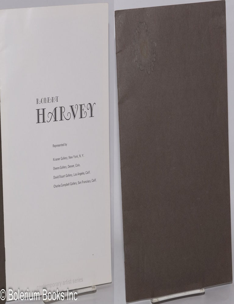 Robert Harvey monograph booklet | Robert Harvey, John Canaday of the NYT