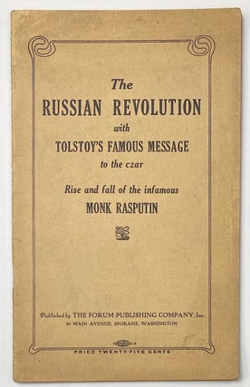 Cat.No: 278589 The Russian Revolution, with Tolstoy's famous message to the czar. Rise...
