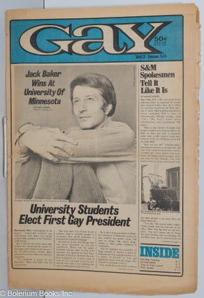 Cat.No: 278730 Gay: vol. 2, #50, May 10, 1971: Jack Baker Wins at University of...