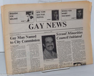 Cat.No: 278943 Gay News [aka Philadelphia Gay News]: vol. 8, #9, January 12, 1984: Sexual...