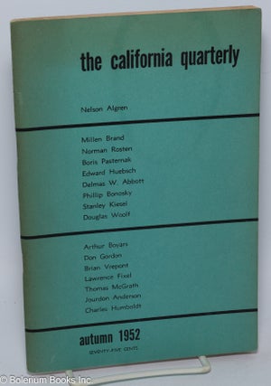 Cat.No: 278966 The California Quarterly; vol. 2, no. 1 (Autumn 1952). Sanora Babb,...