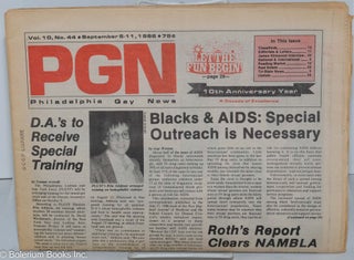 Cat.No: 278996 PGN: Philadelphia Gay News; vol. 10, #44, Sept. 5-11, 1986: Blacks & AIDS:...