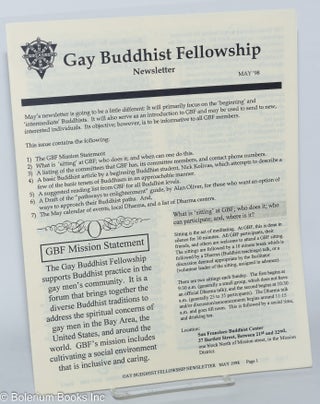 Cat.No: 279084 Gay Buddhist Fellowship newsletter: May '98