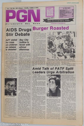 Cat.No: 279195 PGN: Philadelphia Gay News; vol. 10, #45, Sept. 19-25, 1986: AIDS Drugs...