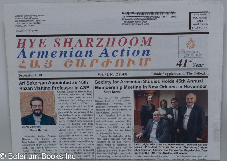 Cat.No: 279599 Hye Sharzhoom / Armenian Action, Vol. 41, No. 2 (148) (December 2019). Andrew Hagopian.