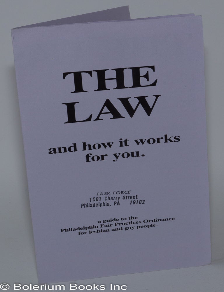 Cat.No: 279610 The Law and How It Works For You [brochure] a