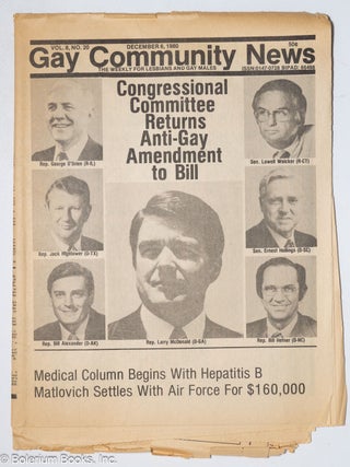 Cat.No: 279684 GCN: Gay Community News; the weekly for lesbians and gay males; vol. 8,...