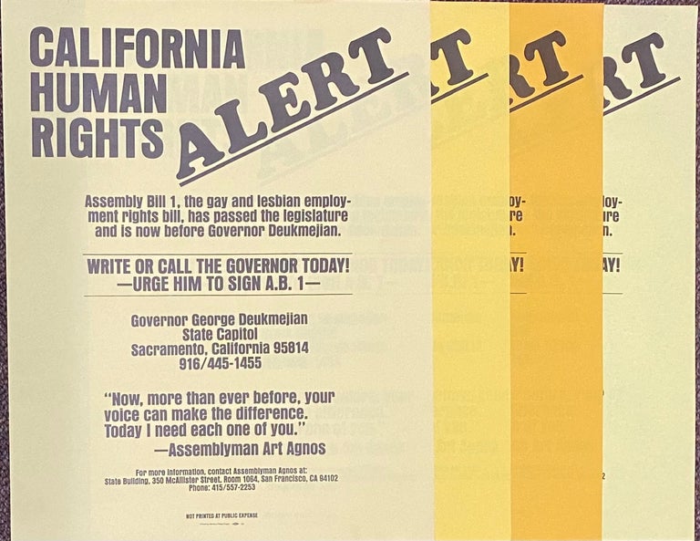 Cat.No: 279757 California Human Rights Alert [poster