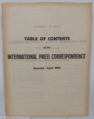 Cat.No: 279774 International Press Correspondence, Vol. 7, Nos. 1 - 73, [complete run]...