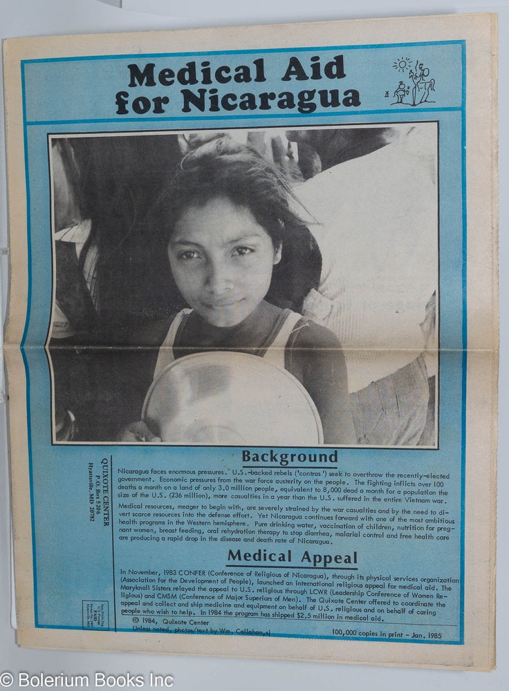 Cat.No: 279941 Medical Aid for Nicaragua (January 1985). Karen Suchenski, ed.?