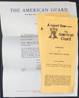 Cat.No: 280285 A Report from The American Guard [nos. 1 and 2, with cover letter]....
