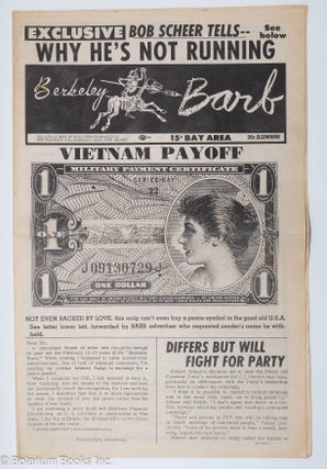 Cat.No: 280405 Berkeley Barb: vol. 6, #12 (#135) March 15-21, 1968: Vietnam Payoff. Max...