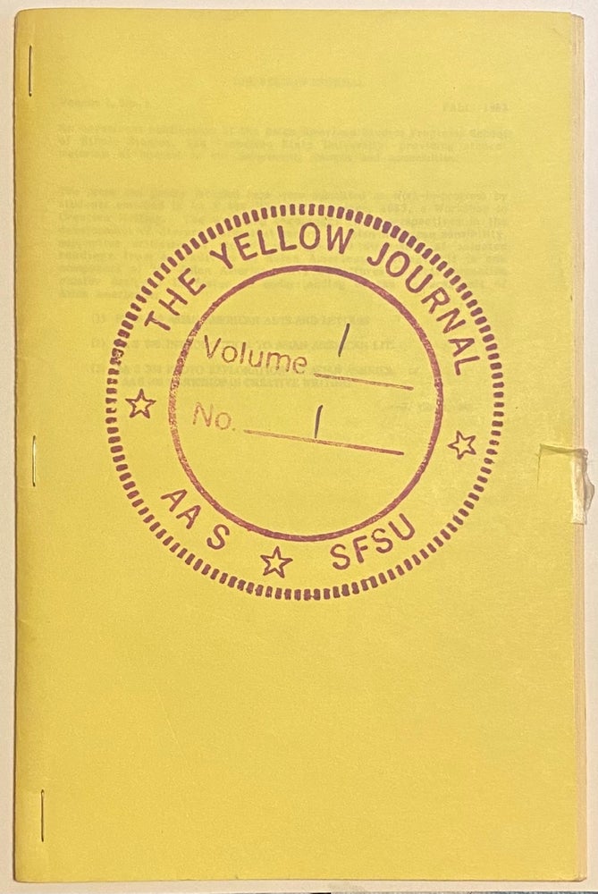 Cat.No: 280409 The Yellow Journal: Volume 1, Number 1, Fall 1983. Jeffrey Paul Chan, ed