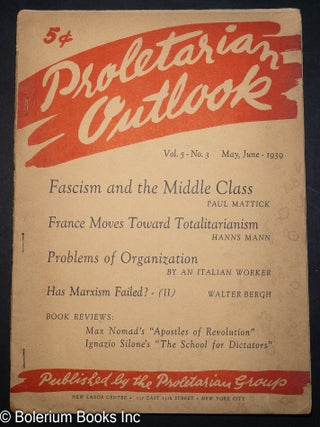 Cat.No: 280503 Proletarian Outlook; vol. 5, no. 3 (May-June 1939