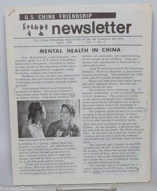 Cat.No: 280508 U.S.-China People's Friendship Newsletter, April 1972, Vol. 2 No. 4....