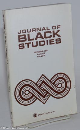 Cat.No: 280688 Journal of black studies: Volume 29, Number 2, November 1998. Molefi Kete...