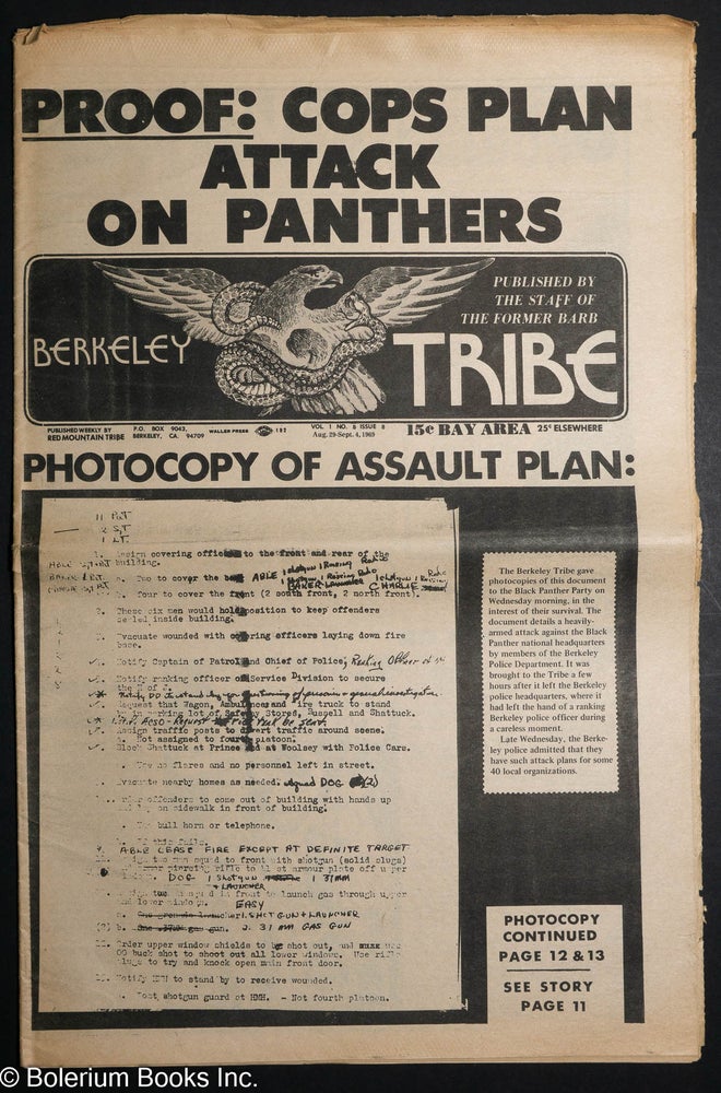 Cat.No: 280763 Berkeley Tribe: vol. 1, #8 (#8), Aug. 29-Sept. 4, 1969