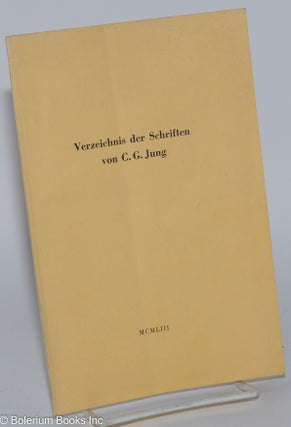 Cat.No: 280970 Verzeichnis der Schriften von C. G. Jung. Carl Jung