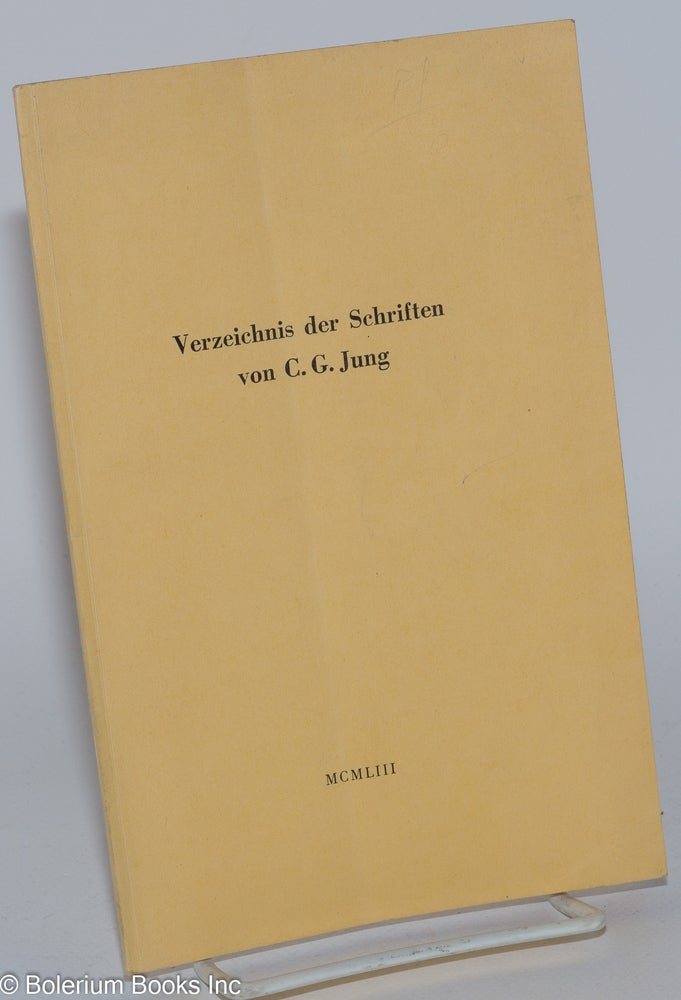 Cat.No: 280970 Verzeichnis der Schriften von C. G. Jung. Carl Jung.