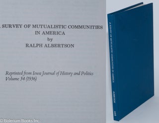 Cat.No: 281021 A survey of mutualistic communities in America. Ralph Albertson