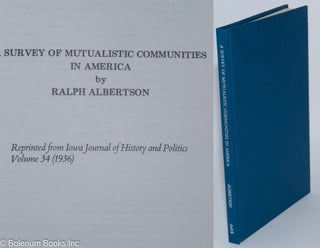 Cat.No: 281021 A survey of mutualistic communities in America. Ralph Albertson