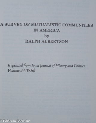 A survey of mutualistic communities in America