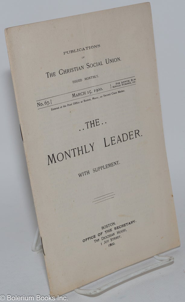 Cat.No: 281168 The Monthly Leader. With supplement. No. 67 (March 15, 1900)