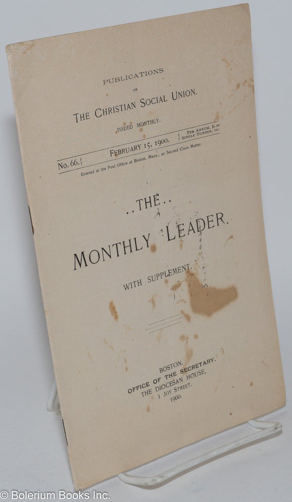 Cat.No: 281170 The Monthly Leader. With supplement. No. 66 (February 15, 1900)