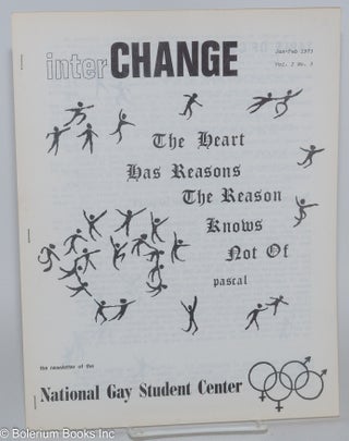 Cat.No: 281675 InterCHANGE: the newsletter of the National Gay Student Center; vol. 1,...