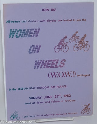 Cat.No: 281863 Women on Wheels (W.O.W.!) contingent in the Lesbian/Gay Freedom Day Parade...