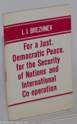 Cat.No: 282171 For a Just, Democratic Peace, for the Security of Nations and...