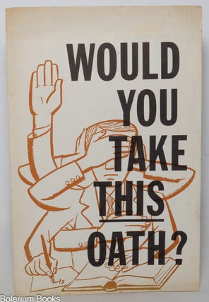 Cat.No: 282191 Would You Take This Oath? Federation for Repeal of the Levering Act