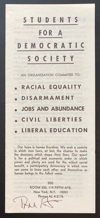 Cat.No: 282586 Students for a Democratic Society. An organization committed to Racial...