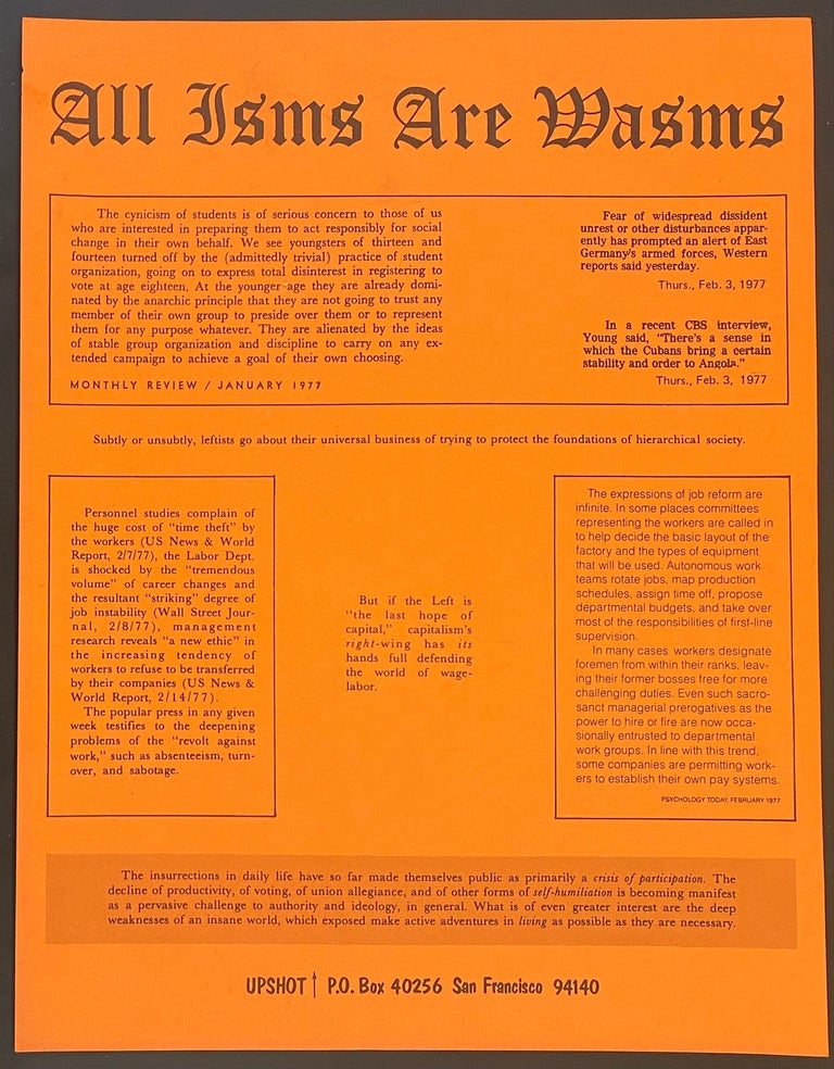 Cat.No: 282602 All Isms are Wasms [handbill