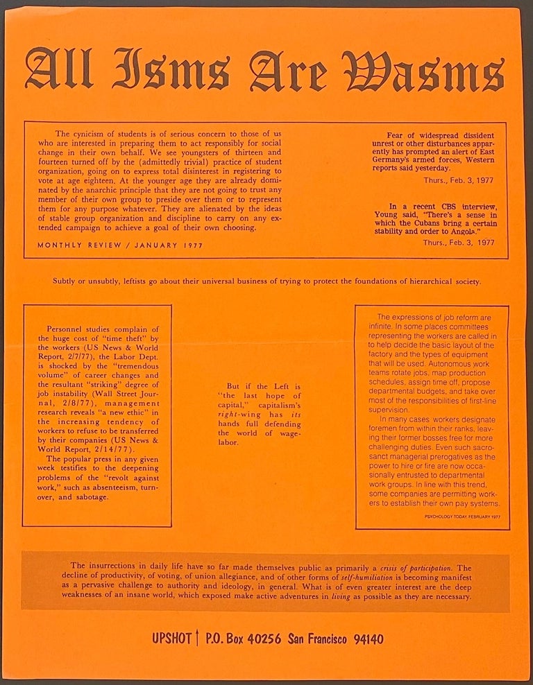 Cat.No: 282603 All Isms are Wasms [handbill