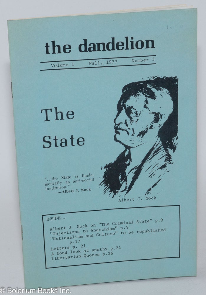 Cat.No: 282622 The Dandelion: Vol. 1, No. 3, Fall 1977