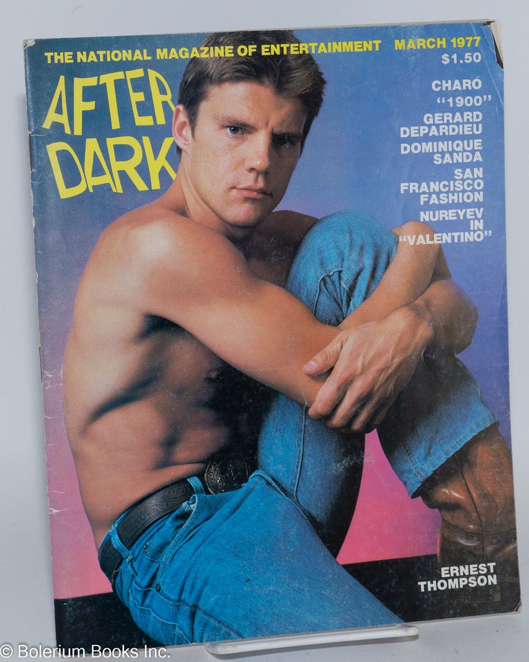 Cat.No: 282666 After Dark: the national magazine of entertainment vol. 9, #11, March 1977: Ernest Thompson. William Como, Ernest Thompson Patrick Pacheco, Gerard Depardieu, Charo.