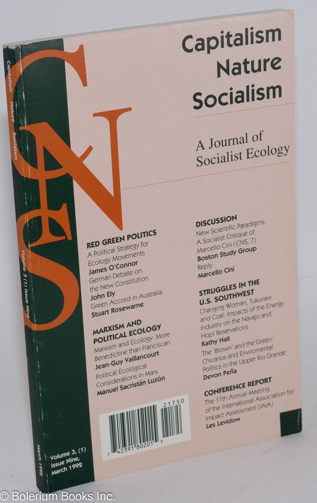 Cat.No: 282739 Capitalism, Nature, Socialism: A Journal of Socialist Ecology; Volume 3 (1), Issue Nine, March 1992