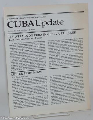 Cat.No: 282762 Cuba Update: Vol. VIII, Nos. 1-2, Spring 1987