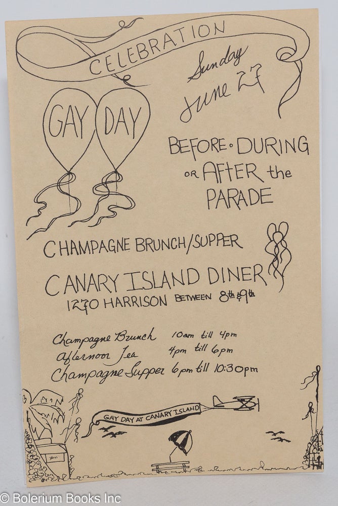 Cat.No: 283046 Gay Day Celebration at Canary Island Diner [leaflet
