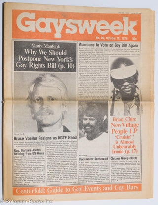 Cat.No: 283269 Gaysweek: #86, October 16, 1978; Bruce Voeller Resigns as NGTF Head. Alan...