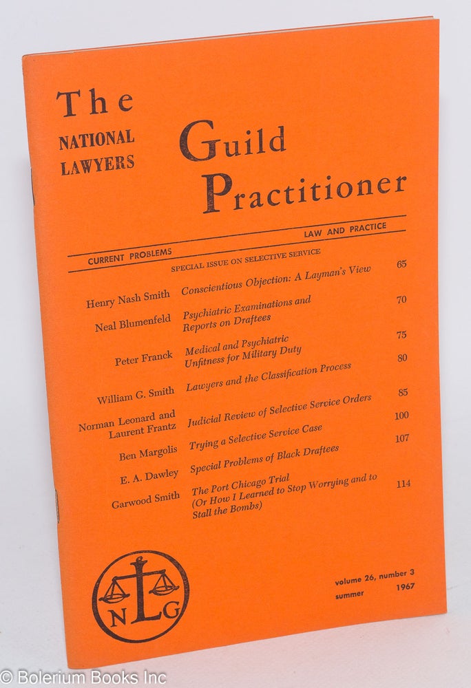 Cat.No: 283745 The Guild Practitioner: Volume 26, Number 3, Summer 1967. Special