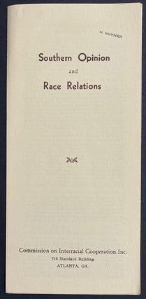 Cat.No: 283785 Southern opinion and race relations. Commission on Interracial Cooperation