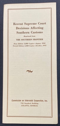 Cat.No: 283788 Recent Supreme Court decisions affecting Southern customs