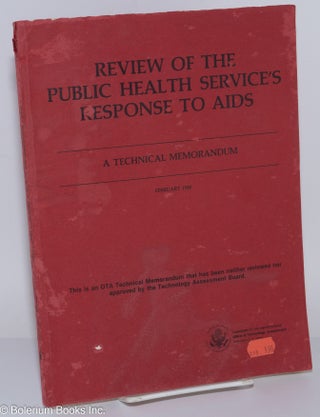 Cat.No: 283955 Review of the Public Health Service's Response to AIDS: a technical...